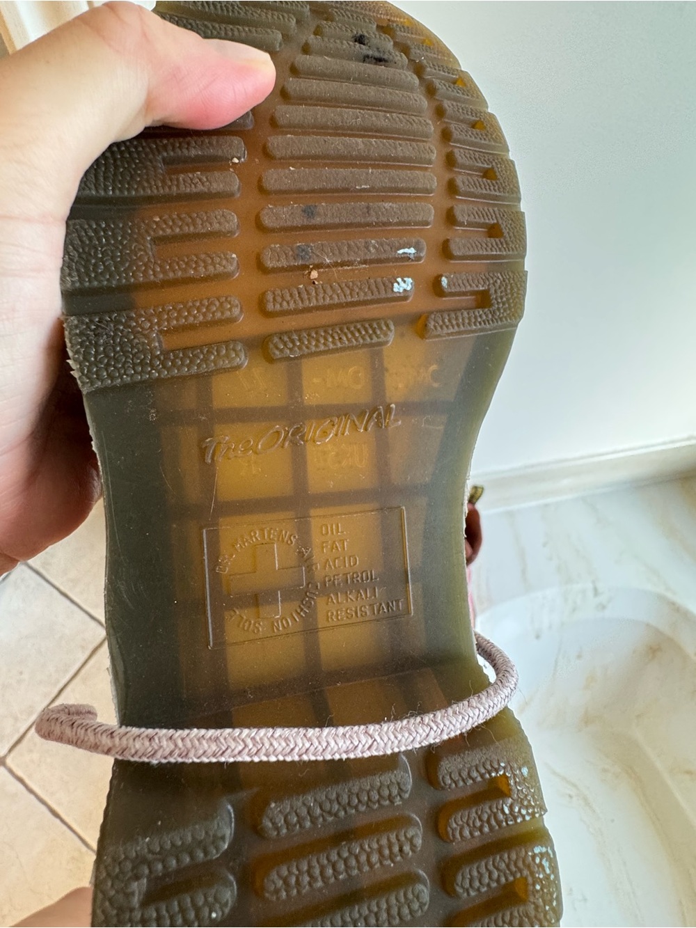 Dr. Martens Pink Iridescent Lace-Up Boots - Picture 7 of 8